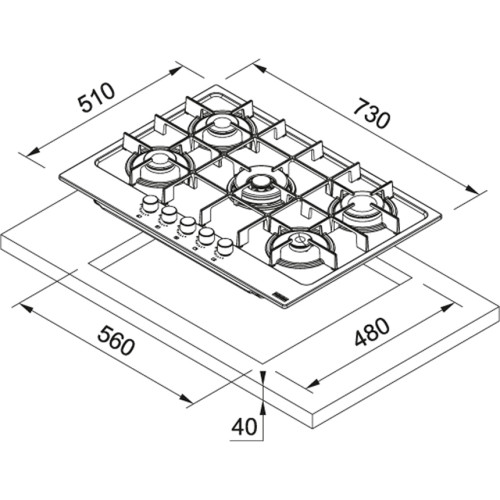 Варочная поверхность Franke FHSM 755 4G DC XS C